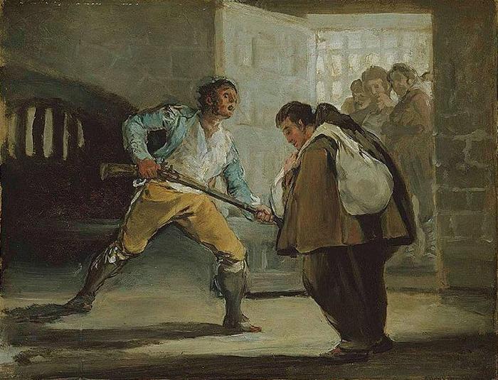 Francisco de Goya El Maragato Threatens Friar Pedro de Zaldivia with His Gun oil painting picture